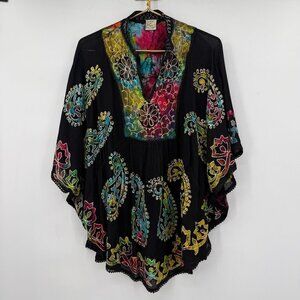 Mary’s Collection Tie-Dye Boho Embroidered Kaftan  Artsy Women's One Size